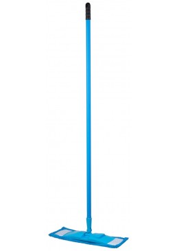 Швабра - полотер для пола Dreamland, микрофибра, рукоятка 110 см (голубая)
